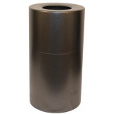 WITT Round Aluminum Indoor Waste Receptacle - 35 gallon, Silver