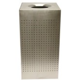 WITT Celestial Series Perforated Square Waste Receptacle - 25 gallon, Stainless Steel