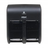 GP Pro 56744A Compact Coreless High Capacity Vertical Four Roll Tissue Dispenser - Black