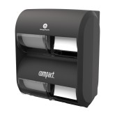 GP Pro 56744B Compact Coreless High Capacity Vertical Four Roll Tissue Dispenser - Black