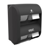 GP Pro 56744B Compact Coreless High Capacity Vertical Four Roll Tissue Dispenser - Black