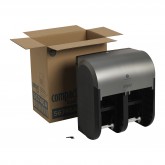 GP Pro 56746A Compact Coreless High Capacity Vertical Four Roll Tissue Dispenser - Faux Stainless