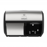 GP Pro 56796A Compact Coreless High Capacity Side-By-Side Double Roll Toilet Paper Dispenser - Faux Stainless Steel