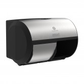 GP Pro 56796A Compact Coreless High Capacity Side-By-Side Double Roll Toilet Paper Dispenser - Faux Stainless Steel