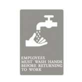 Wall Sign "Employees Must Wash Hands Before Returning to Work" - 9 Inch x 6 Inch