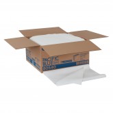 GP Pro 80540 Pacific Blue Select A300 Patient Care Disposable Bath Towels - White, 1/2 Fold