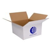 16" x 16" x 10" White Corrugated Pre-Printed Box 32ect