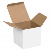 4" x 4" x 4" White Reverse Tuck Folding Cartons - 250 per Case