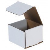 4" x 4" x 3" White Corrugated Mailer 32ect - 50 per Bundle, 3600 per Bale