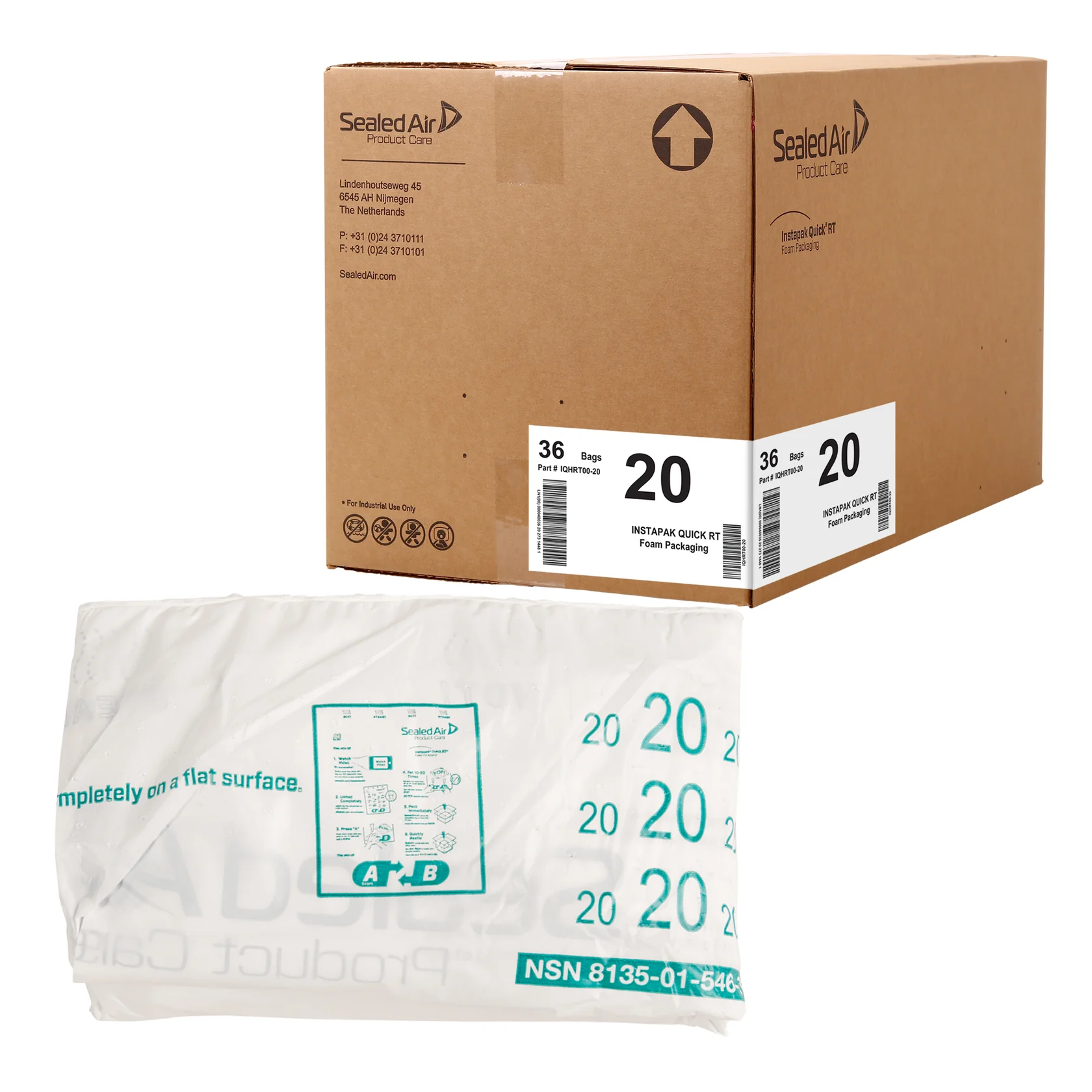 Instapak Quick 18" x 18" Room Temperature Expandable #20 Foam Bags- 36 Count
