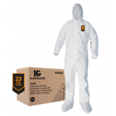 Kimberly Clark KLEENGUARD A40 Hooded Liquid & Particle Protection Coveralls - Extra Large, 25 count