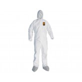 Kimberly Clark KLEENGUARD A45 White General Purpose Microporous Film Laminate Disposable Coveralls - Large, 25 count