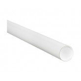 1.5" x 12" .06 Thick White Round Mailing Tubes with Caps - 50 per Case