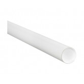 1.5" x 16" .06 Thick White Round Mailing Tubes with Caps - 50 per Case