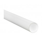 2.5" x 12" .06 Thick White Round Mailing Tubes with Caps - 34 per Case