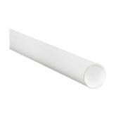 2" x 15" .06 Thick White Round Mailing Tubes with Caps - 50 per Case