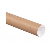 2" x 30" 0.06 Thick Kraft Round Mailing Tubes with Caps - 50 per Case