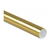 2" x 6" .06 Thick Gold Round Mailing Tubes with Caps - 50 per Case