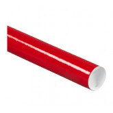 2" x 6" .06 Thick Red Round Mailing Tubes with Caps - 50 per Case