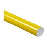 2" x 6" .06 Thick Yellow Round Mailing Tubes with Caps - 50 per Case