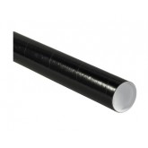 2" x 9" .06 Thick Black Round Mailing Tubes with Caps - 50 per Case