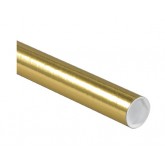 2" x 9" .06 Thick Gold Round Mailing Tubes with Caps - 50 per Case