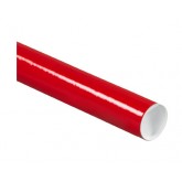 2" x 9" .06 Thick Red Round Mailing Tubes with Caps - 50 per Case