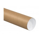 3" x 16" 0.06 Thick Kraft Round Mailing Tubes with Caps - 24 per Case