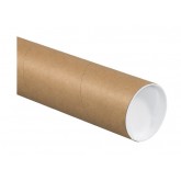 3" x 6" 0.06 Thick Kraft Round Mailing Tubes with Caps - 48 per Case