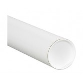 4" x 18" .08 Thick White Round Mailing Tubes with Caps - 15 per Case