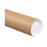 4" x 30" Heavy Duty 0.125 Thick Kraft Mailing Tubes with Caps - 12 per Case