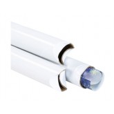 2" x 24" 0.06 Thick White Crimped End Mailing Tubes - 50 per Case
