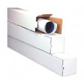 5" x 5" x 25" White Square Mailing Tubes - 25 per Bundle, 500 per Bale
