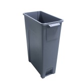 Thin Bin Container Plastic Indoor Waste Container Receptacle - Gray, 23 Gallon
