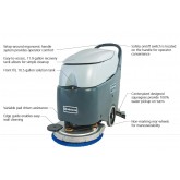 Advance SC450 Battery Operated 20" Walk Behind Scrubber - Two 105 Ah Wet Batteries and On-board Charger