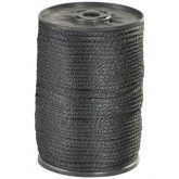 1/8", 320 lb, Black Solid Braided Nylon Rope - 500'