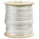 1/2", 5080 lb, White Twisted Polyester Rope - 600'