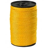 3/16", 450 lb, Yellow Hollow Braided Polypropylene Rope - 1000'